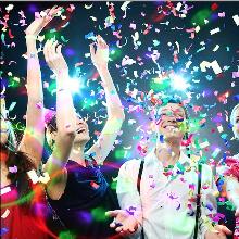 a group of people are having fun at a party.