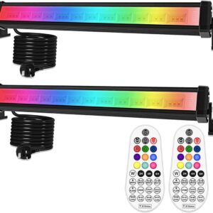 CLV RGB LED Light Bar 42W Wall Washer Stage Light with RF Remote Control 2P