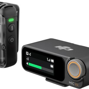 DJI Mic 2 (1 TX + 1 RX), Wireless Mic with Intelligent Noise Cancelling