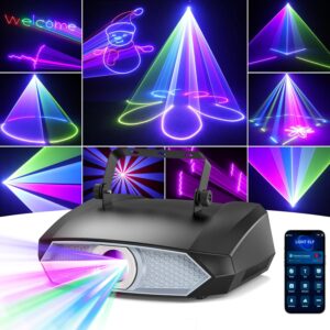 Disco Light Party Light, DIY 3D Animation Light with Bluetooth App, Animation DJ Disco Light and DMX512, Suitable for Party, Club, Bar, Halloween, Christmas