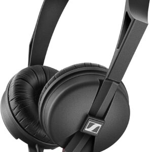 Sennheiser HD 25 LIGHT Lightweight On-Ear DJ & Monitoring Headphones | Robust Single Headband Design | 1.5M Dual-Sided Detachable Cable & 1/4″ Jack Adaptor Included | Black (508664)