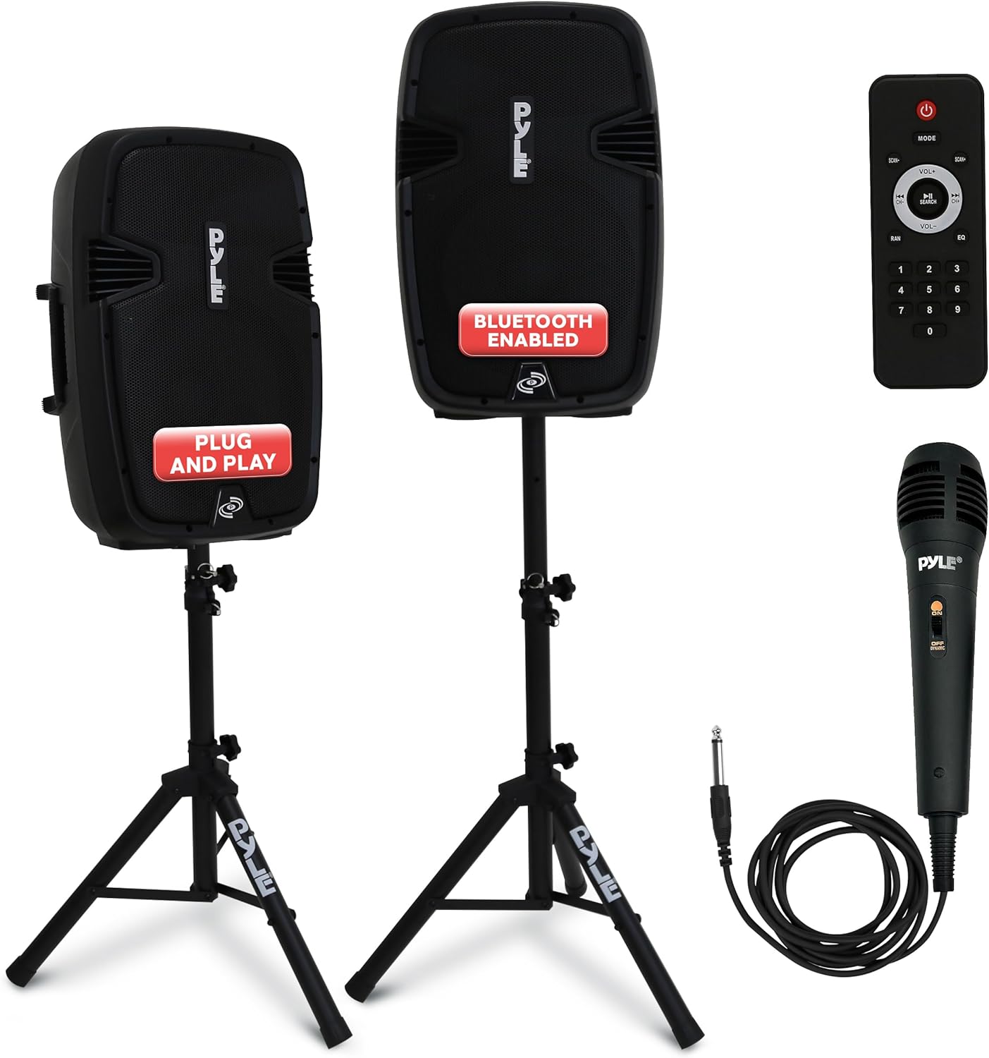 Pyle Portable Bluetooth PA Speaker System, 12″ Pyle Portable Bluetooth PA Speaker System, 12″