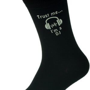 Trust me I’m a DJ Image Black Socks UK Mens Size 5-12 -X6N500