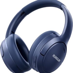 RUNOLIM Hybrid Active Noise Cancelling Headphones, Wireless Over Ear Bluetooth Headphones with Microphone, 100H Playtime, Foldable Wireless Headphones with HiFi Audio, Deep Bass for Home Travel Office