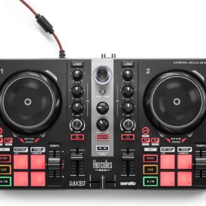 Hercules DJControl Inpulse 200 MK2 – Compact DJ Controller with LED Light Guides, Enhanced Features, and Compatibility with DJUCED & SERATO Software
