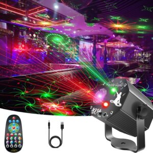 Disco Party Lights, Sound Activated DJ Strobe Lights Stage Effects for Home Birthday Parties Decorations Karaoke Xmas Wedding Show Club Indoor Projector, 72 Patterns with Remote Contro