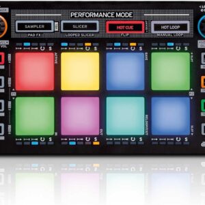 Reloop Neon – Add-on USB DJ controller with velocity-sensitive RGB performance drum pads, plug and play with Serato DJ, (black)