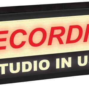 Light Up Recording Studio In Use Sign – Illuminated Music Film Entertainment Room Light – DJ Retro Wall Home Studio Light Box