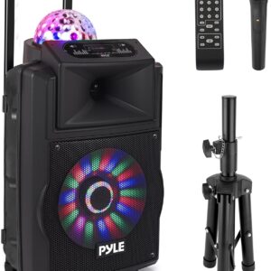 Pyle 12″ 700W Portable PA Speaker with Bluetooth, Microphone & Karaoke