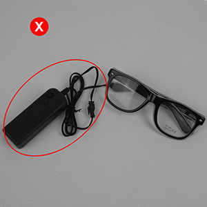 a pair of glasses with a red x on the side.