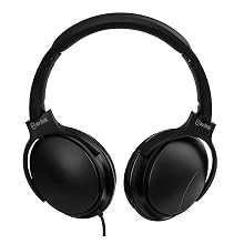 kids, android wired headphones on ear plug in black foldable