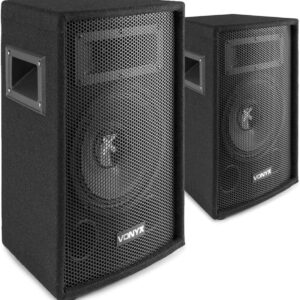 VONYX SL8 Pair of 8 Inch Passive DJ PA Speakers – 400W Peak 2-Way Bass Reflex Loudspeaker System Ideal for DJ Booths, Karaoke Events, Home Parties, Disco and On-Stage Performances