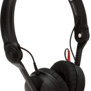 Sennheiser HD 25 Lightweight On-Ear DJ & Monitoring Headphones | Rotatable Capsule for Single-Ear Listening | 1.5M Single-Sided Cable & 1/4″ Jack Adaptor Included | Black (506909)
