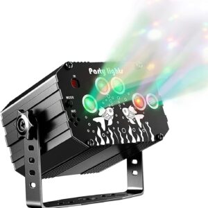 Dj Disco Party Light, Sound Activated Disco Strobe Lights Stage Effects for Kids Home Birthday Wedding Adult Parties Decorations Karaoke Indoor Projector, 60 Patterns with Control