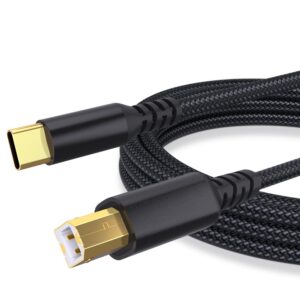 USB B to USB C Cable for Yamaha Casio Digital Piano, Musical Instrument Adapter for FlexMIDI Vortex, 2M Type C to Type B OTG Printer Cord for MacBook Pro, Audio Interface MIDI Keyboard, DJ Controller