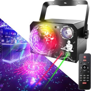 Disco Party Light – 4 in 1 Sound Activated DJ Light with Disco Ball Lights Strobe Stage Effect, Parties Lights for Home Birthday Dance Karaoke Show Bar DJ KTV Club Christmas Festival Gifts