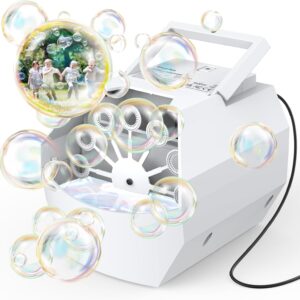 Theefun Bubble Machine, 500mL Automatic Bubble Blower, Portable Bubble Maker Electric Bubble Toy for Boys Girls Outdoor Indoor Parties Weddings Birthday, Powered by USB or Batteries (White) Theefun Bubble Machine, 500mL Automatic Bubble Blower, Portable Bubble Maker Electric Bubble Toy for Boys Girls Outdoor Indoor Parties Weddings Birthday, Powered by USB or Batteries (White)