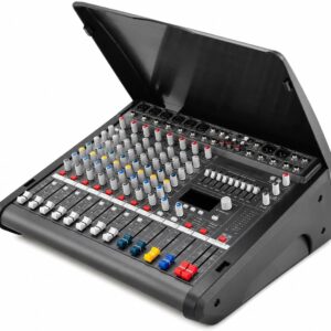 Powered Audio Mixer Console, 6+2 Channel DJ Controller, 2 x 1000W Output