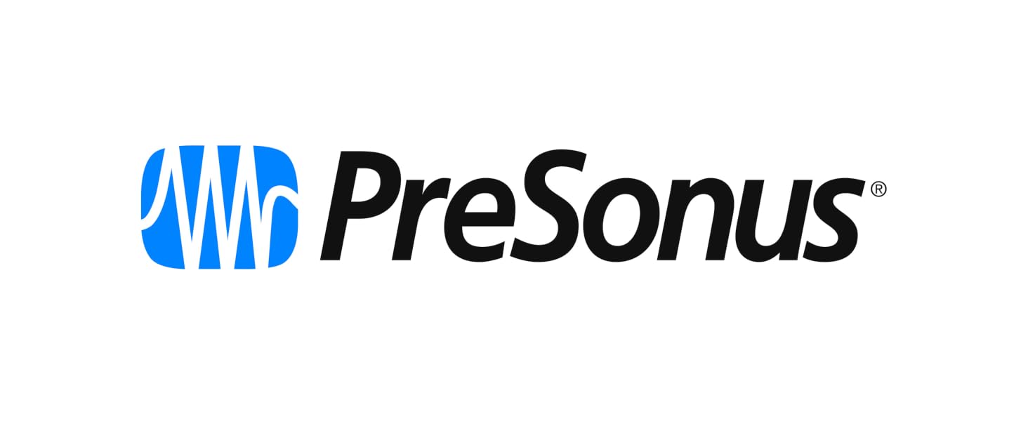 Text reads 'PreSonus'. Company logo displayed in blue and black against white background.