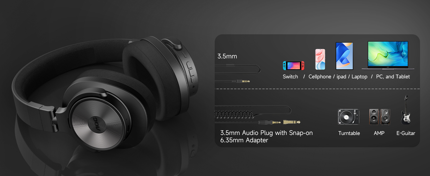 Text reads 'S.Sou', 'Tune', 'Calibrate', 'Optimize', 'Unlock Pro' with technical specifications. Over-ear headphones displayed with adjustment controls, technical diagrams, and feature icons below.
